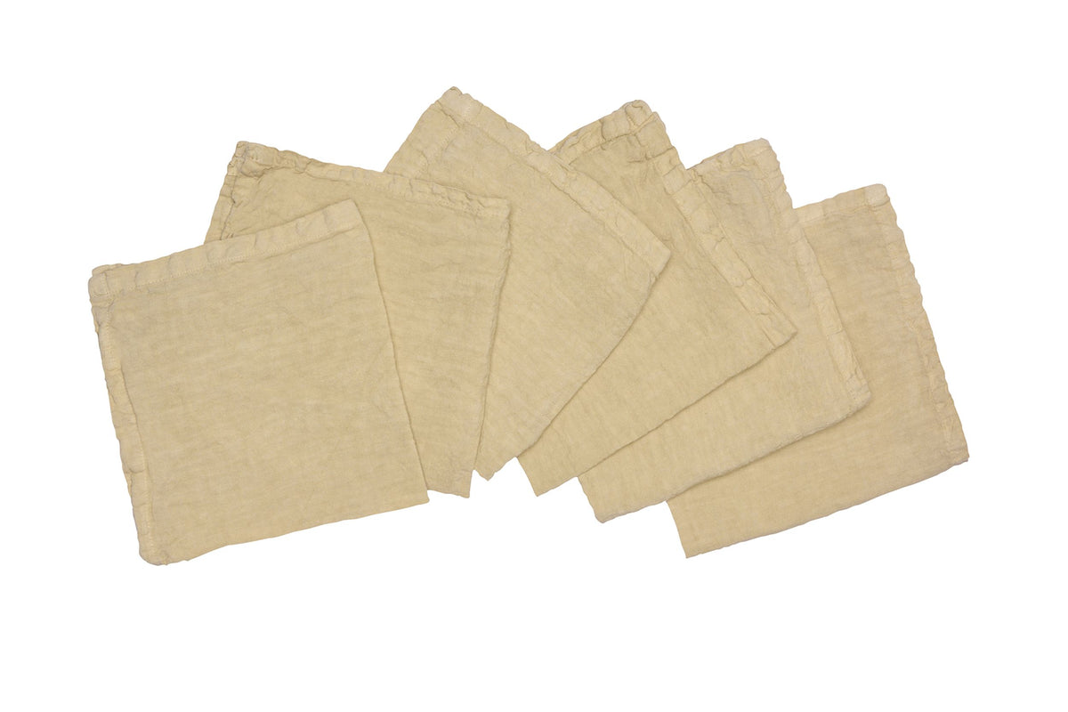 Set di 6 tovaglioli da tavola 45 X 45 CM in 100% puro lino lavato dela – Vanita di raso