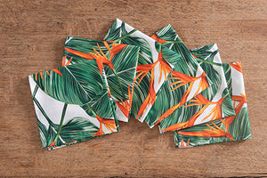 Set di 6 tovaglioli da tavola in stoffa 45 x 45 CM cotone stampa digitale dai colori vivi ed intensi lavabili in lavatrice made in Italy AFRICA