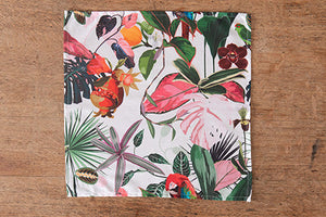 Set di 6 tovaglioli da tavola in stoffa 45 x 45 CM cotone stampa digitale dai colori vivi ed intensi lavabili in lavatrice made in Italy AMAZZONIA