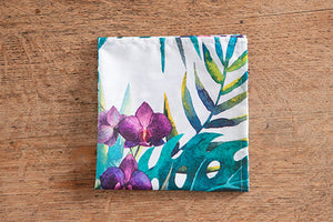 Set di 6 tovaglioli da tavola in stoffa 45 x 45 CM cotone stampa digitale dai colori vivi ed intensi lavabili in lavatrice made in Italy MALDIVE