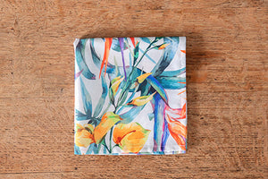 Set di 6 tovaglioli da tavola in stoffa 45 x 45 CM cotone stampa digitale dai colori vivi ed intensi lavabili in lavatrice made in Italy TROPICI