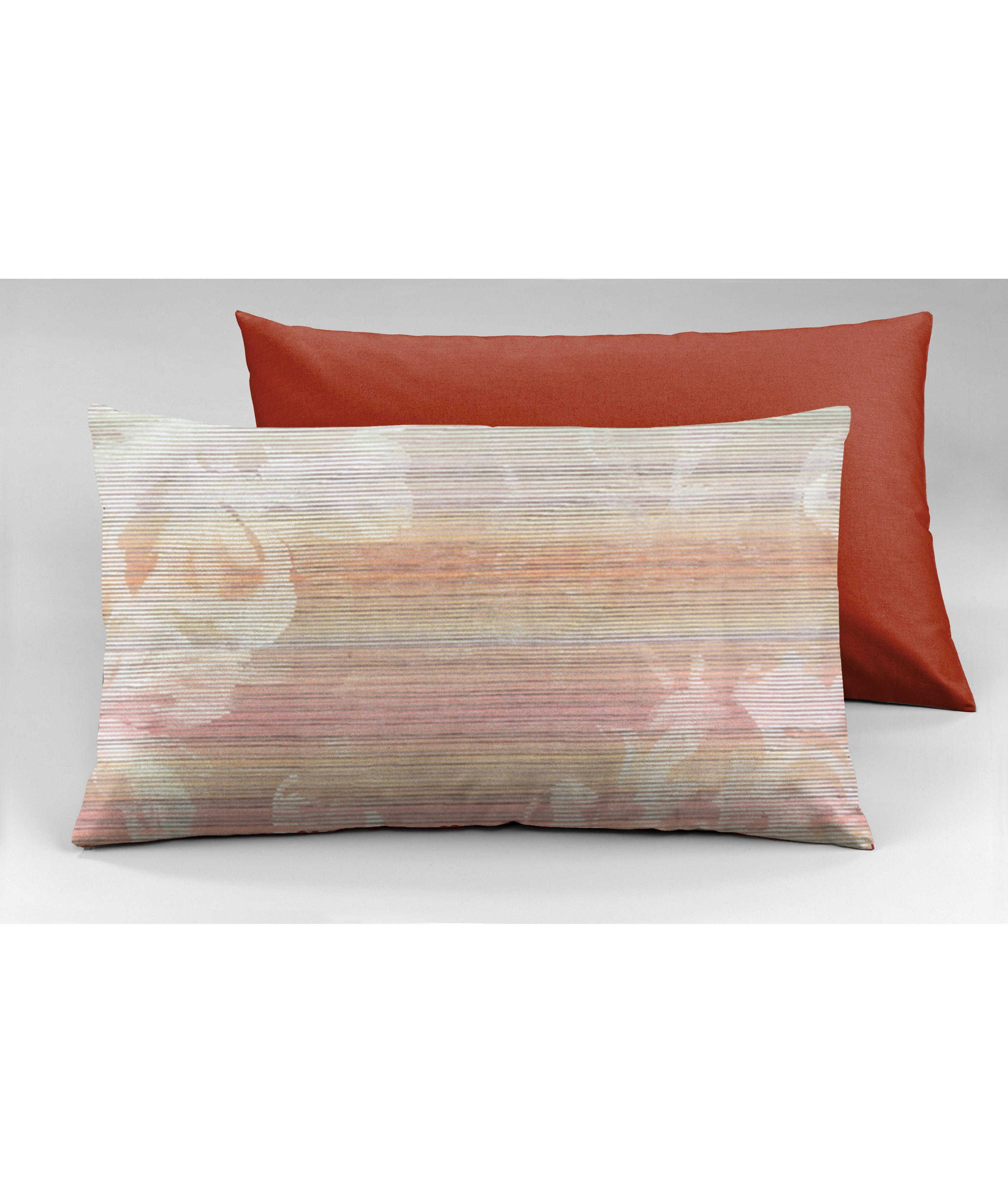 Set 2 federe coppia di federe bifaccia doubleface stampa digitale 100% cotone Made in Italy ARABESQUE
