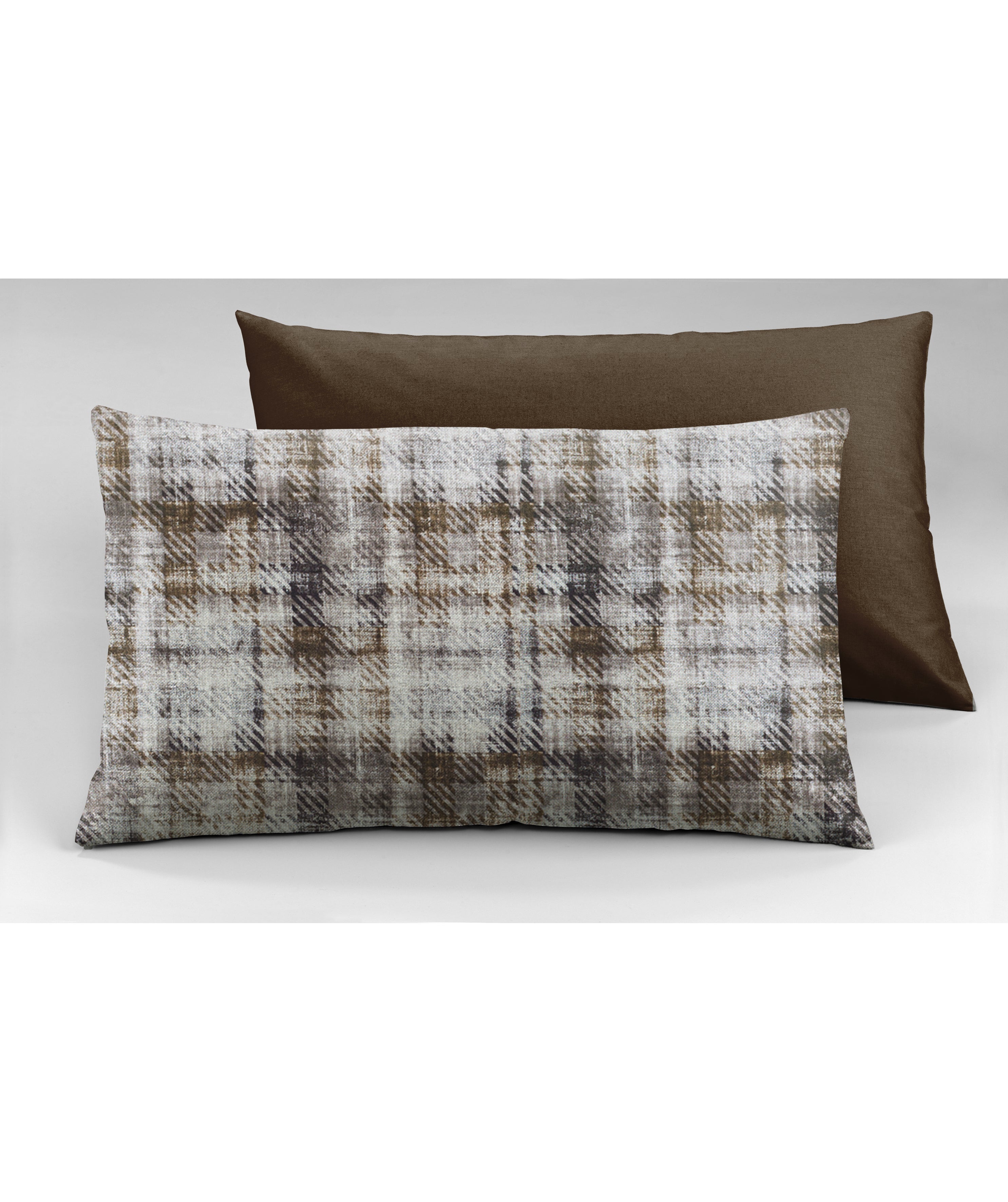 Set 2 federe coppia di federe bifaccia doubleface stampa digitale 100% cotone Made in Italy BRUMA