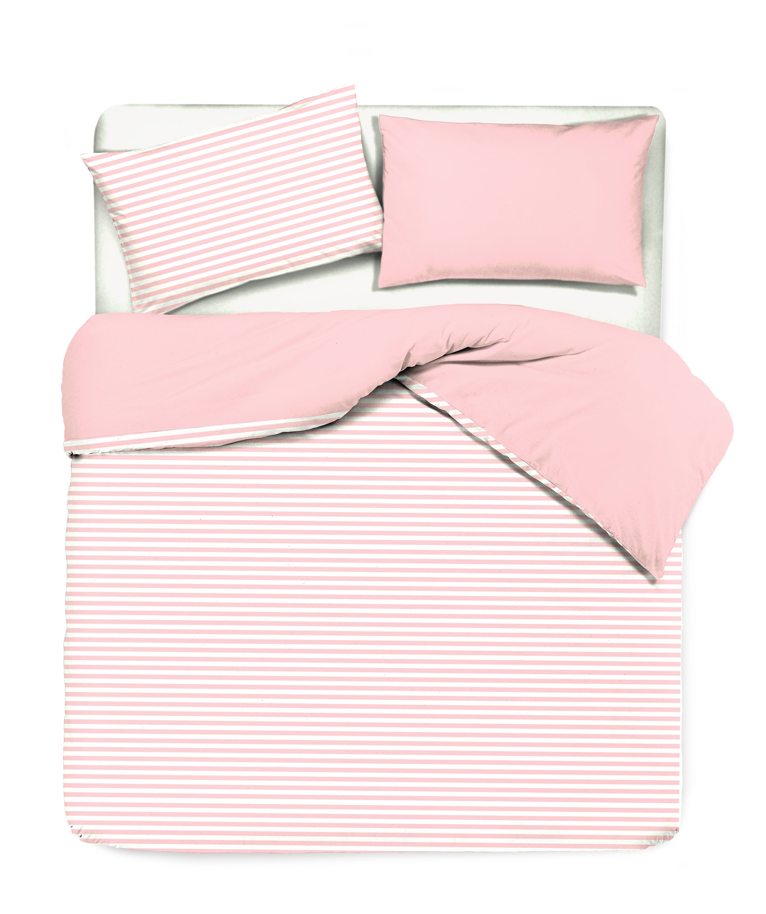 Set copripiumino federe bifaccia doubleface parure copripiumino stampa digitale 100% cotone Made in Italy RIGA MINI ROSA - NOVILUNIO.IT