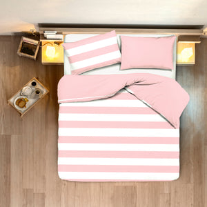 Set copripiumino federe bifaccia doubleface parure copripiumino stampa digitale 100% cotone Made in Italy RIGA MAXI ROSA - NOVILUNIO.IT