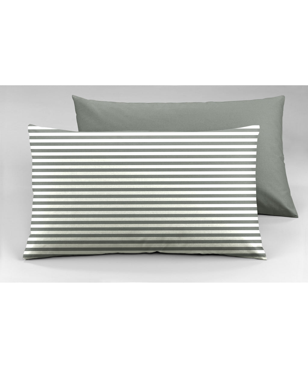 Set 2 federe coppia di federe bifaccia doubleface stampa digitale 100% cotone Made in Italy RIGA MINI GRIGIO - NOVILUNIO.IT