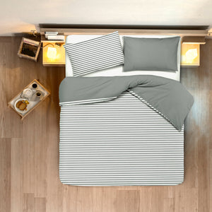 Set copripiumino federe bifaccia doubleface parure copripiumino stampa digitale 100% cotone Made in Italy RIGA MINI GRIGIO - NOVILUNIO.IT
