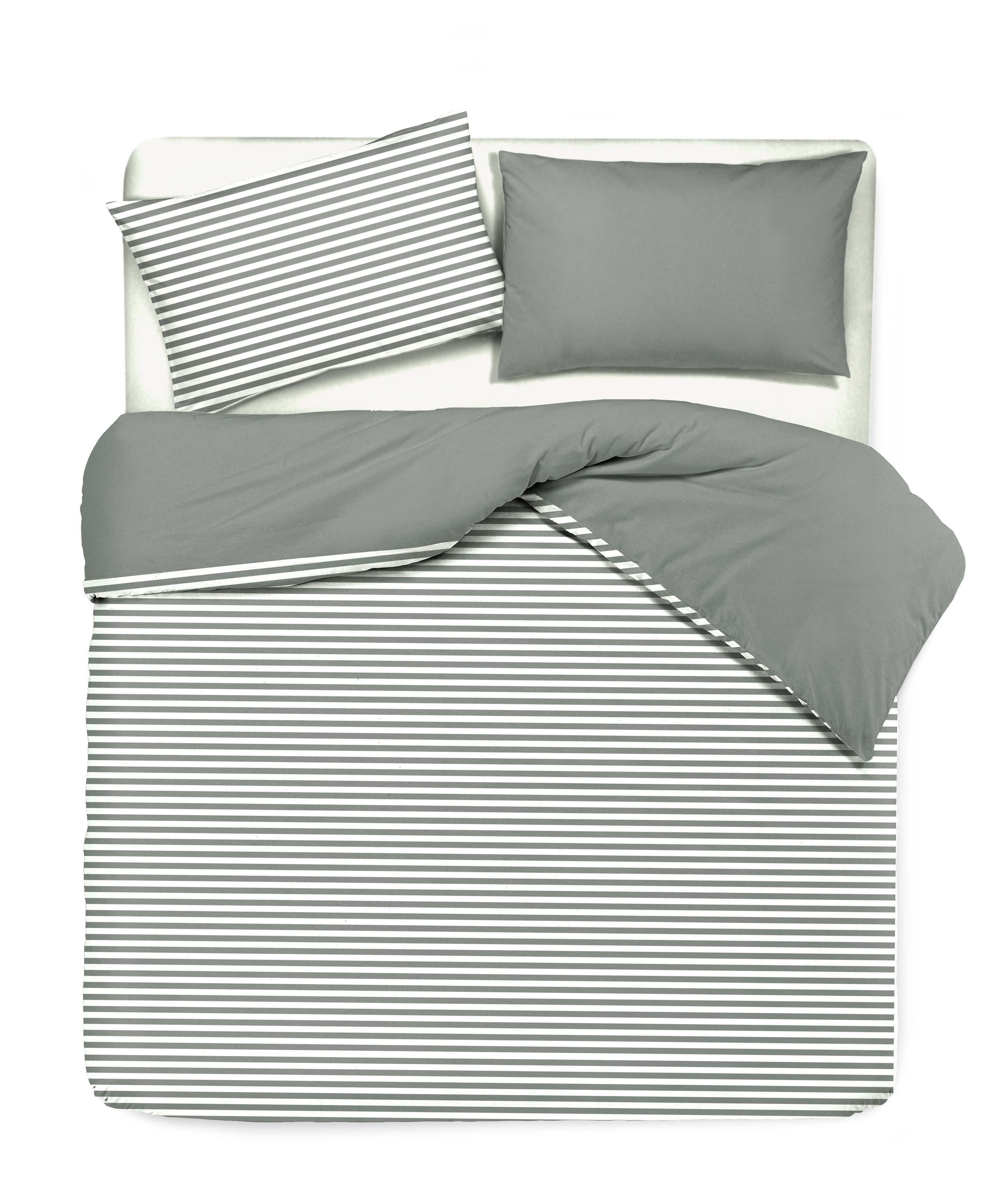 Set copripiumino federe bifaccia doubleface parure copripiumino stampa digitale 100% cotone Made in Italy RIGA MINI GRIGIO - NOVILUNIO.IT