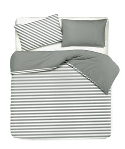 Set copripiumino federe bifaccia doubleface parure copripiumino stampa digitale 100% cotone Made in Italy RIGA MINI GRIGIO - NOVILUNIO.IT