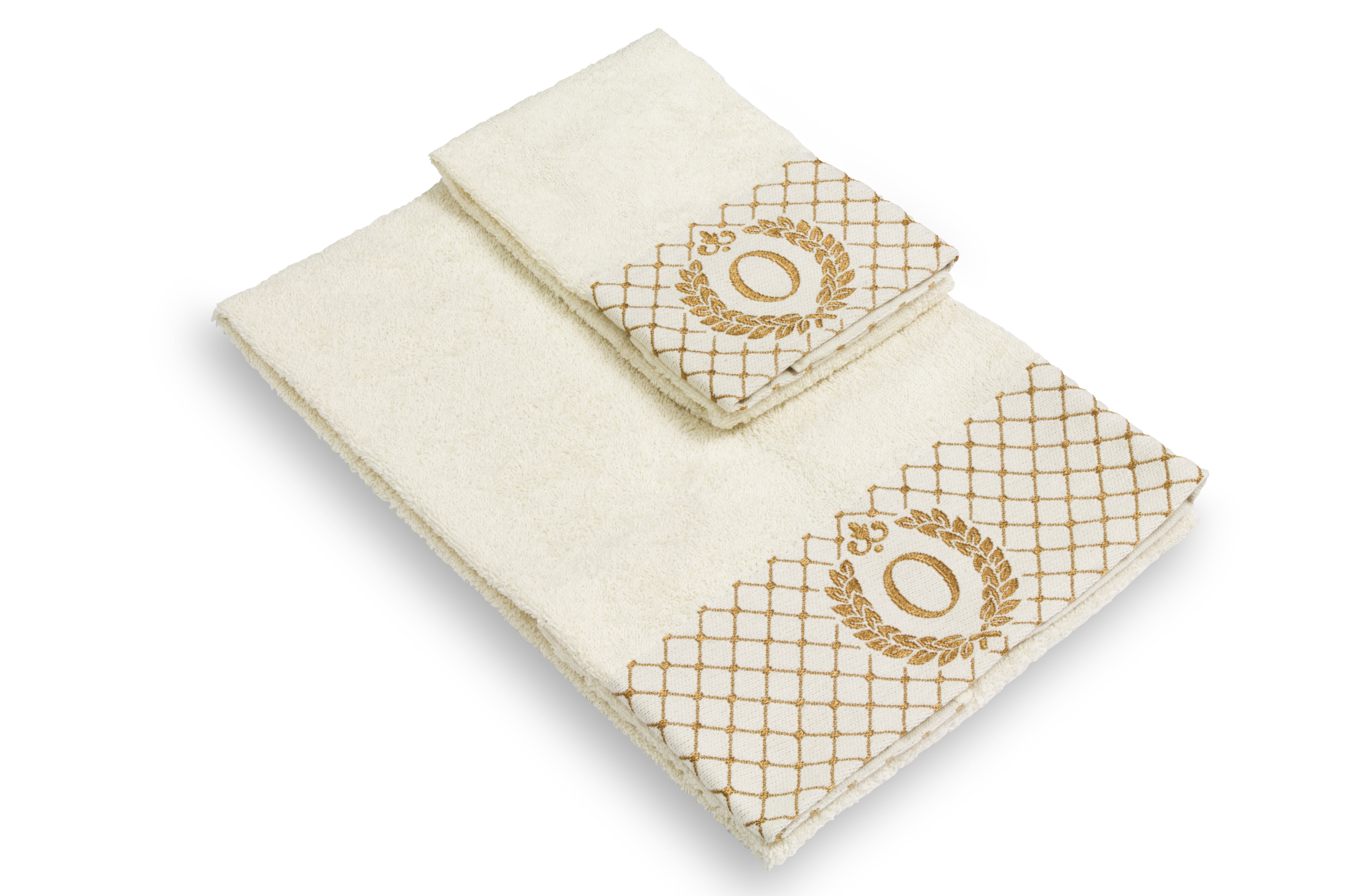 Set 2 asciugamani con iniziale asciugamano viso + asciugamano ospite Made in Italy