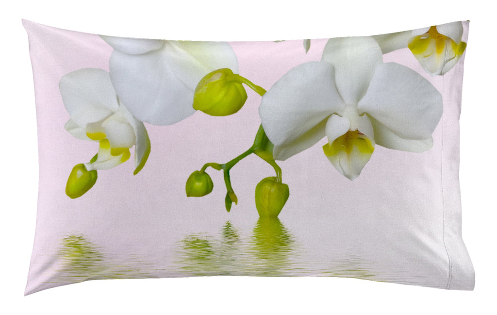 Coppia di federe set di 2 federe stampa digitale 100% cotone made in italy ORCHIDEA - NOVILUNIO.IT