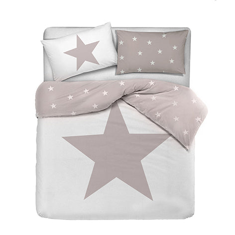 Set copripiumino federe letto 100% cotone stampa digitale STELLA ROSA