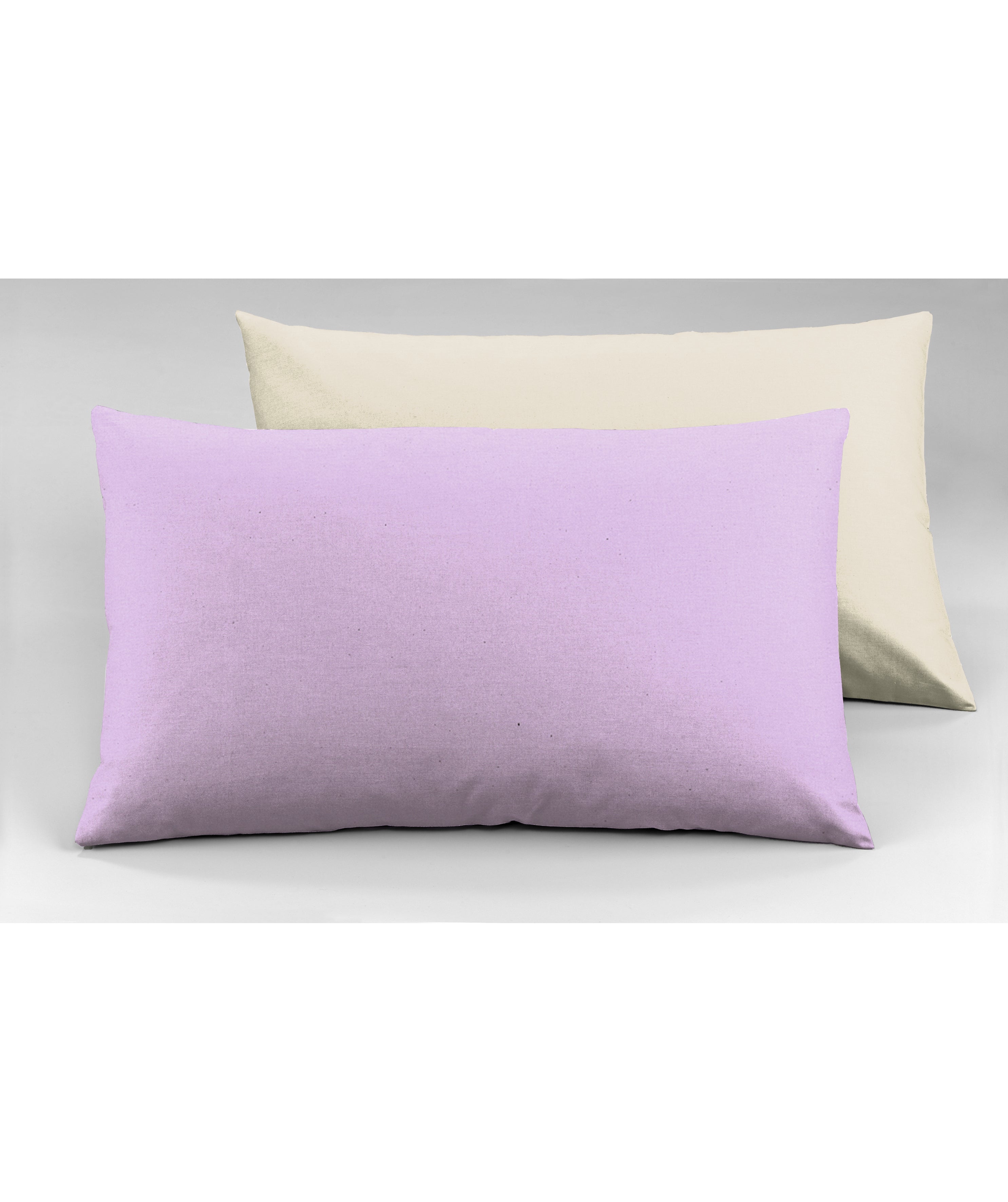 Set copripiumino federe letto bicolor double face parure copripiumino in cotone made in Italy NATURALE/GLICINE - NOVILUNIO.IT