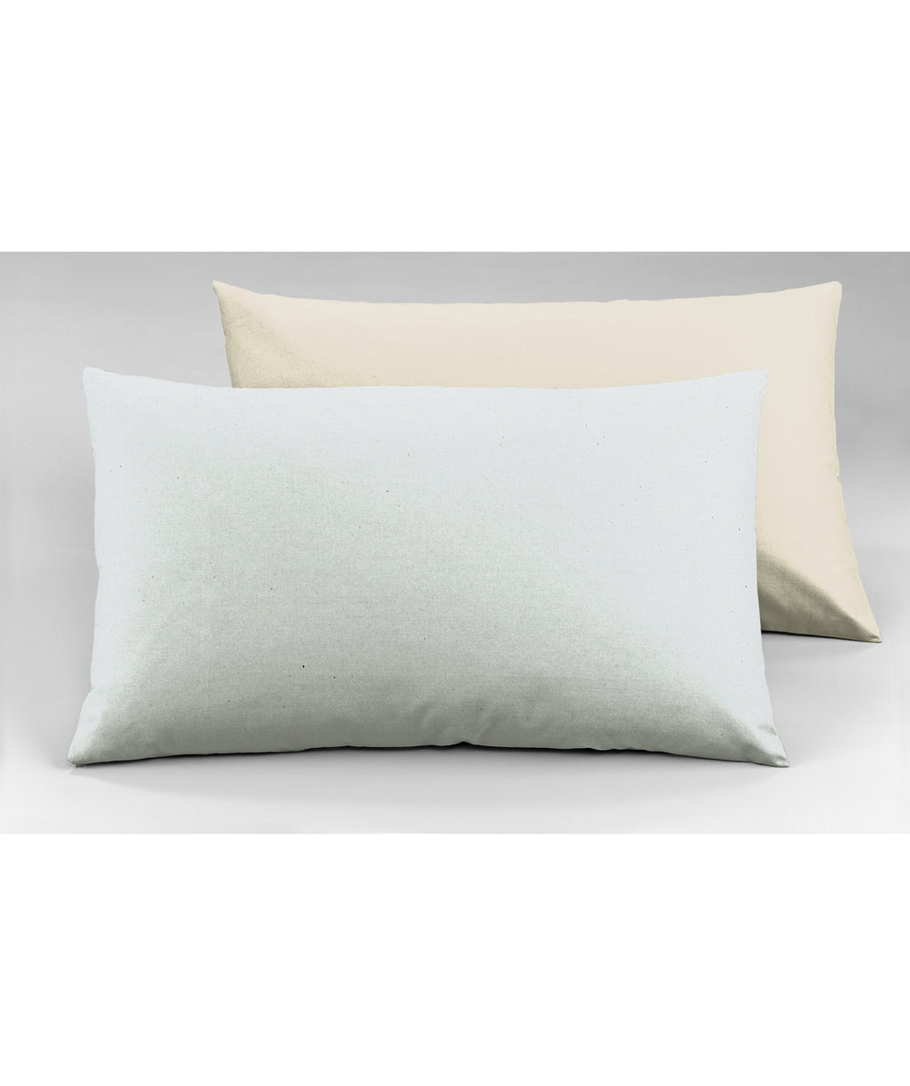 Coppia di federe Set di 2 federe bicolor bifaccia doubleface in cotone copricuscino guanciale letto 50x80 cm made in italy NATURALE/PERLA - NOVILUNIO.IT