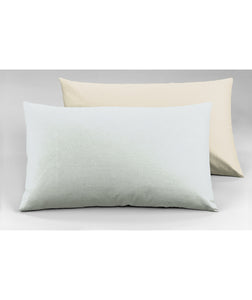 Coppia di federe Set di 2 federe bicolor bifaccia doubleface in cotone copricuscino guanciale letto 50x80 cm made in italy NATURALE/PERLA - NOVILUNIO.IT
