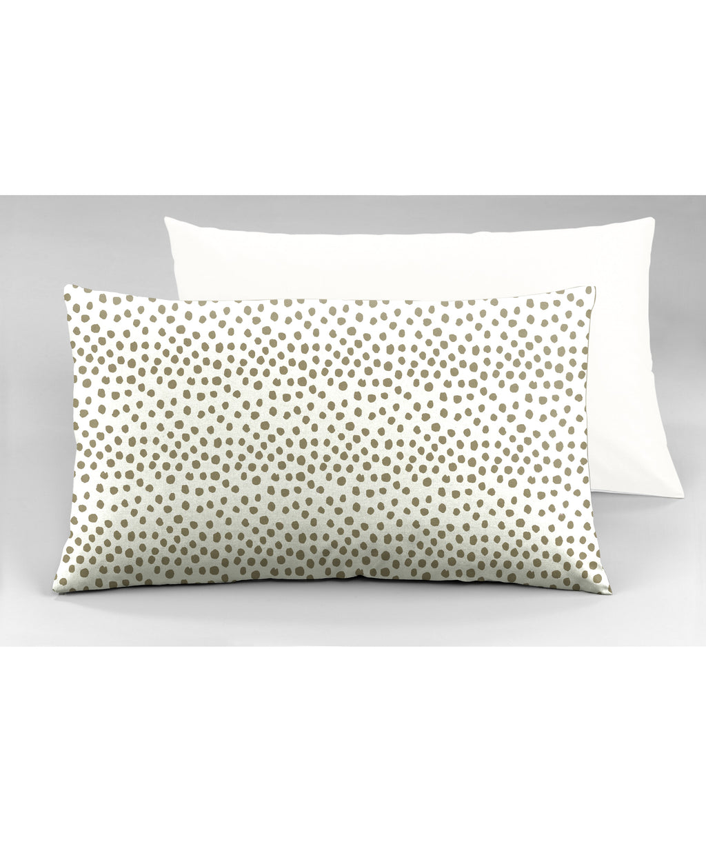 Set 2 federe coppia di federe bifaccia doubleface stampa digitale 100% cotone Made in Italy DOT MINI  TORTORA - NOVILUNIO.IT