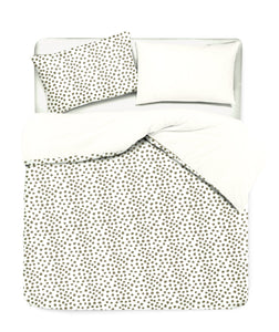 Set copripiumino federe bifaccia doubleface parure copripiumino stampa digitale 100% cotone Made in Italy DOT MINI TORTORA - NOVILUNIO.IT