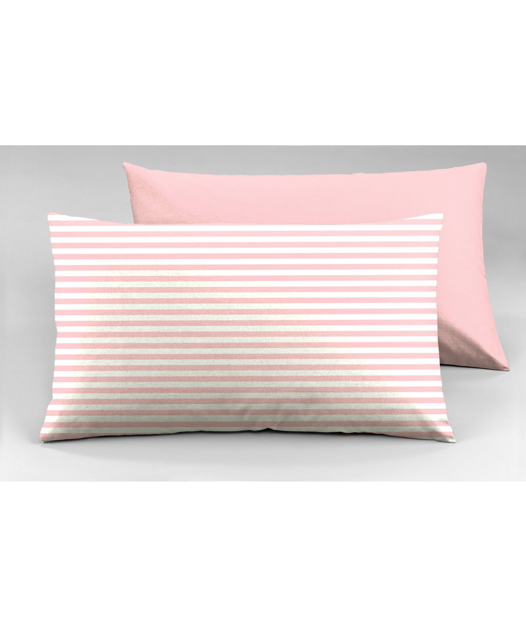 Set 2 federe coppia di federe bifaccia doubleface stampa digitale 100% cotone Made in Italy RIGA MINI ROSA - NOVILUNIO.IT