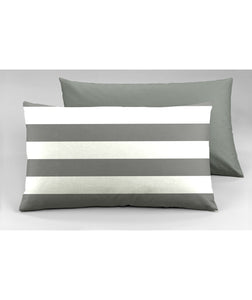 Set 2 federe coppia di federe bifaccia doubleface stampa digitale 100% cotone Made in Italy RIGA MAXI GRIGIO - NOVILUNIO.IT