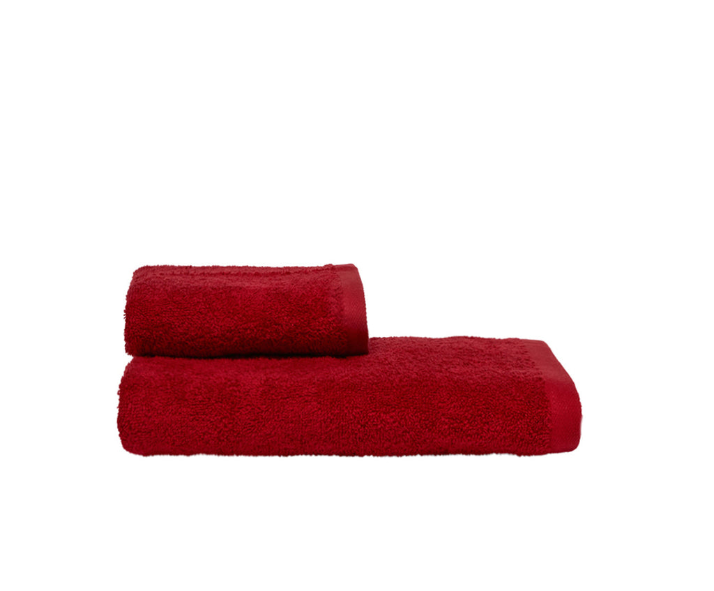 Set Asciugamani 2 Pezzi (1 Asciugamano viso 1 Asciugamano ospite) soffici morbidi assorbenti BORDEAUX - NOVILUNIO.IT