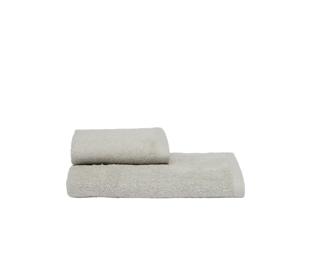 Set Asciugamani 2 Pezzi (1 Asciugamano viso 1 Asciugamano ospite) soffici morbidi assorbenti GRIGIO PERLA - NOVILUNIO.IT