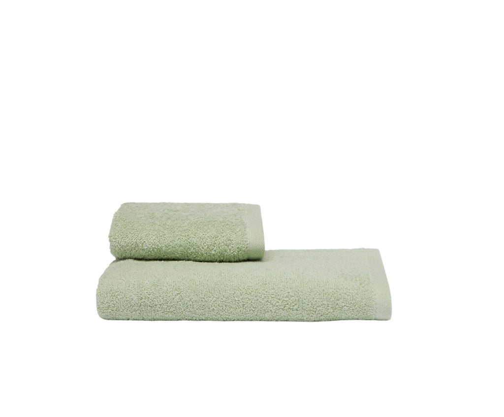 Set Asciugamani 2 Pezzi (1 Asciugamano viso 1 Asciugamano ospite) soffici morbidi assorbenti  VERDE CHIARO - NOVILUNIO.IT