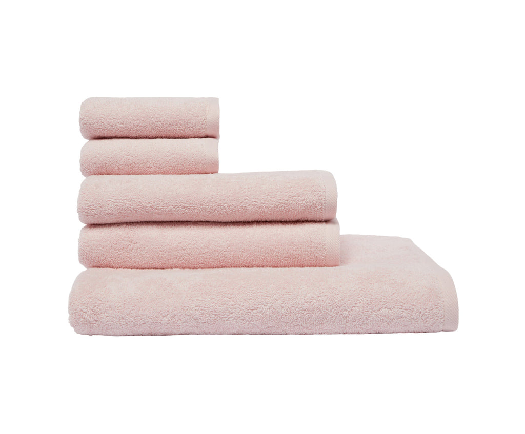 Set Asciugamani 5 Pezzi (2 Asciugamano viso 2 Asciugamano ospite 1 Telo bagno doccia) soffici morbidi assorbenti ROSA - NOVILUNIO.IT