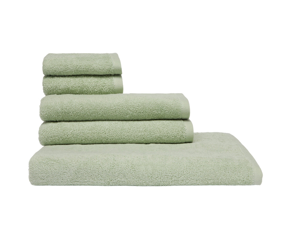 Set Asciugamani 5 Pezzi (2 Asciugamano viso 2 Asciugamano ospite 1 Telo bagno doccia) soffici morbidi assorbenti VERDINO - NOVILUNIO.IT
