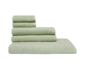 Set Asciugamani 5 Pezzi (2 Asciugamano viso 2 Asciugamano ospite 1 Telo bagno doccia) soffici morbidi assorbenti VERDINO - NOVILUNIO.IT