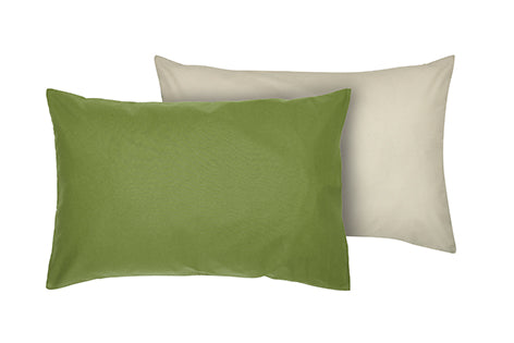 Set copripiumino federe letto bicolor double face parure copripiumino in cotone made in Italy NATURALE/SALVIA
