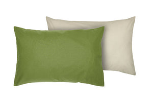 Set copripiumino federe letto bicolor double face parure copripiumino in cotone made in Italy NATURALE/SALVIA