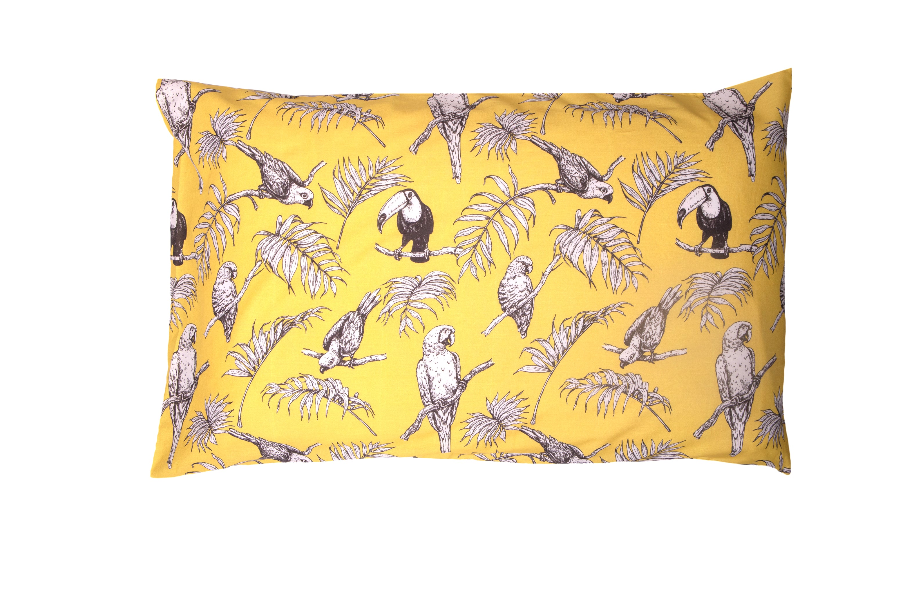 Completo letto lenzuola federe bifaccia double face stampa digitale in cotone made in italy  CUBA GIALLO/BIANO