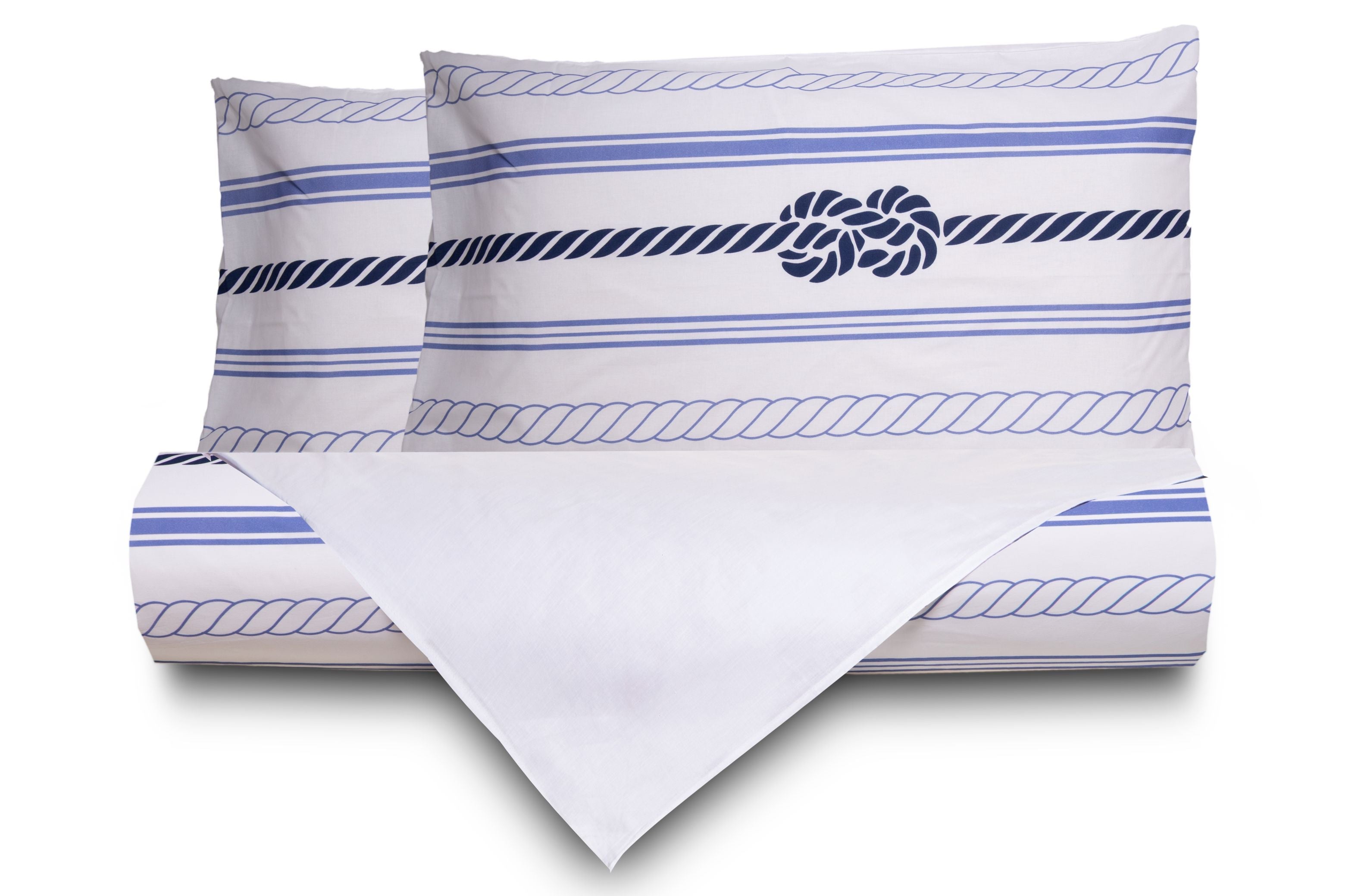 Set Copripiumino federe bifaccia Doubleface parure Copripiumino Stampa Digitale Cotone Made in Italy NODI / BIANCO