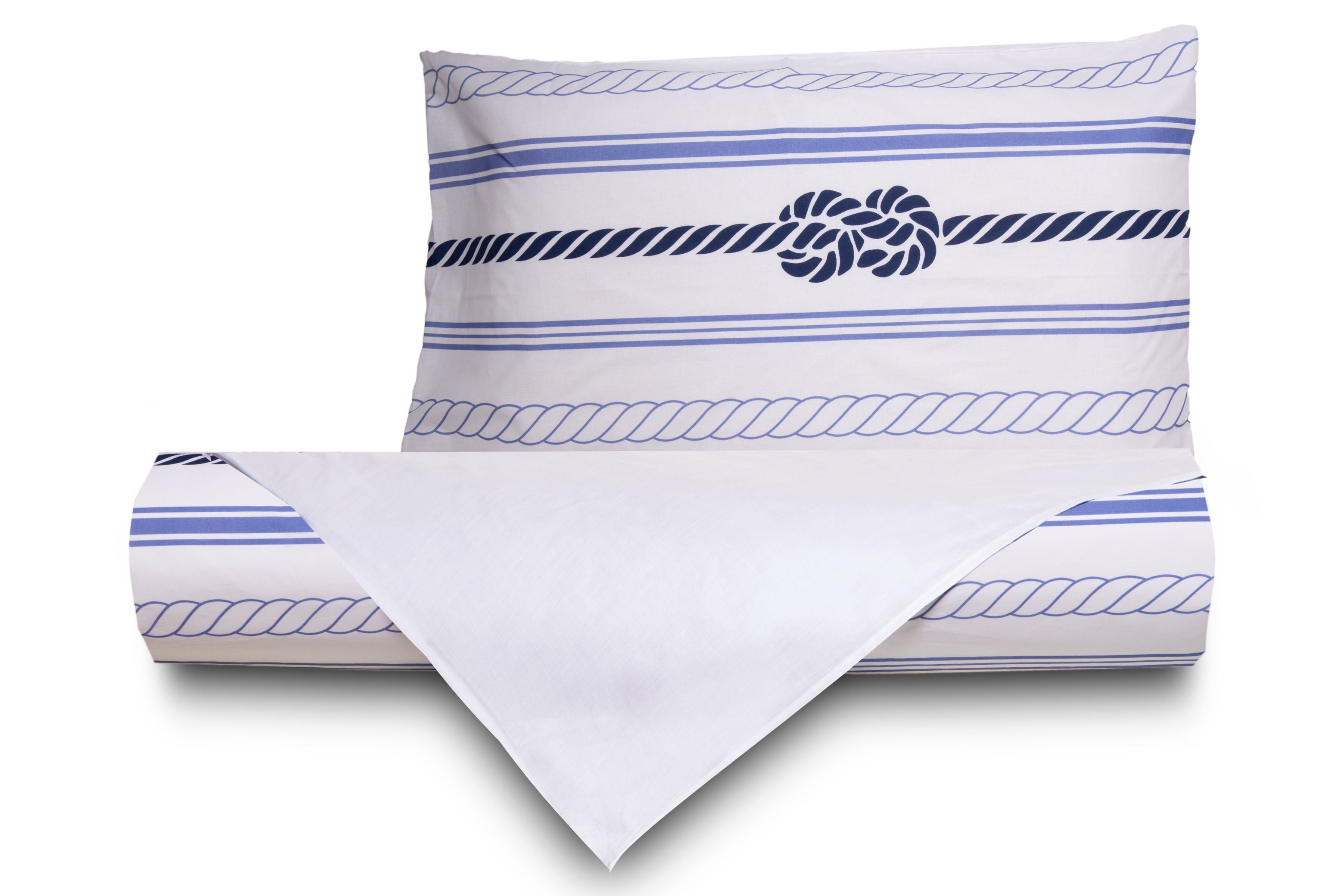 Set Copripiumino federe bifaccia Doubleface parure Copripiumino Stampa Digitale Cotone Made in Italy NODI / BIANCO