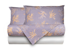 Completo letto lenzuola federe bifaccia double face stampa digitale in cotone made in italy OCEANO GRIGIO/BIANCO
