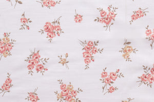 Completo letto lenzuola federe bifaccia double face stampa digitale in cotone made in italy  FIORELLINI/ROSA ANTICO