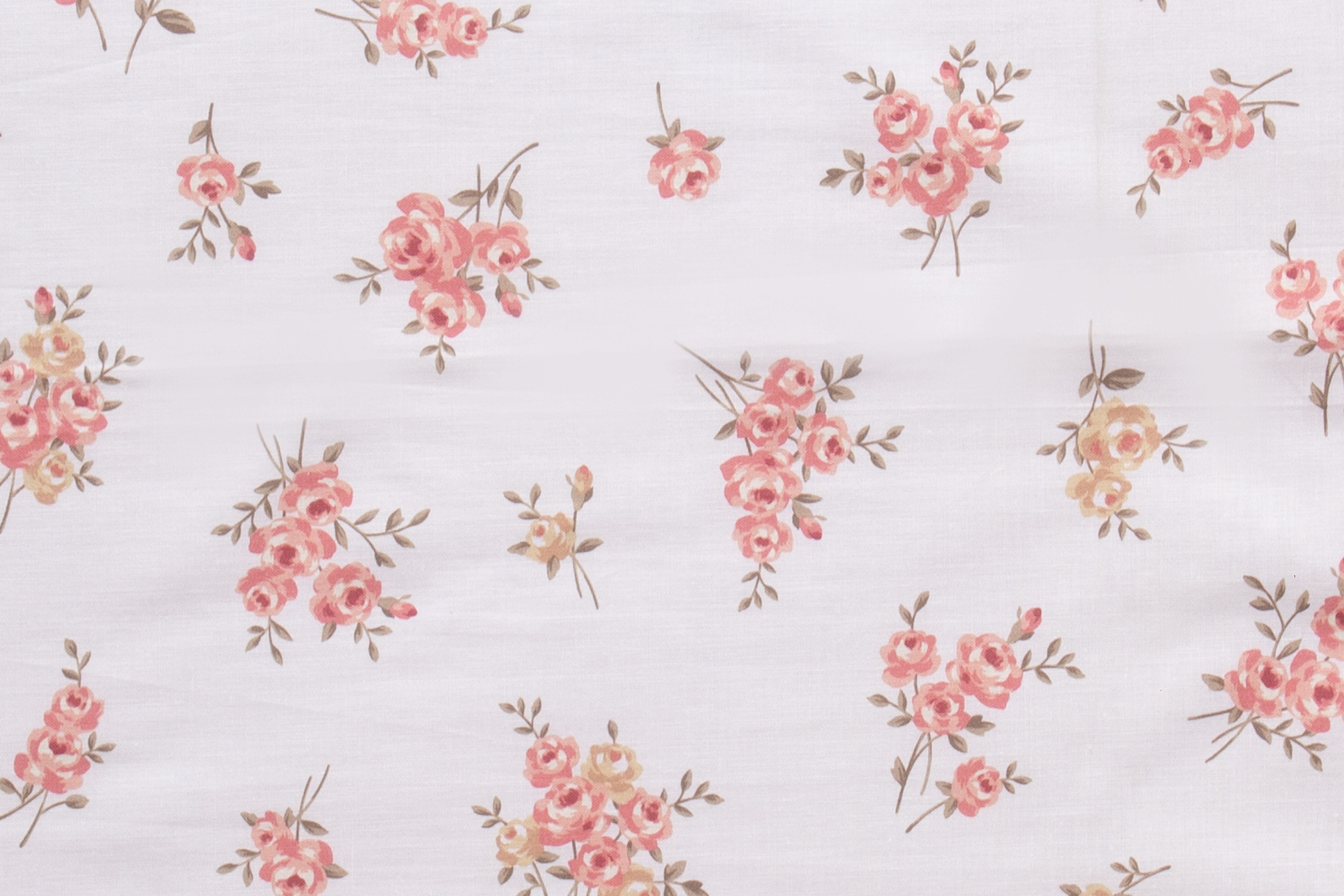 Set 2 federe coppia di federe bifaccia doubleface stampa digitale 100% cotone Made in Italy FIORELLINI/PANNA
