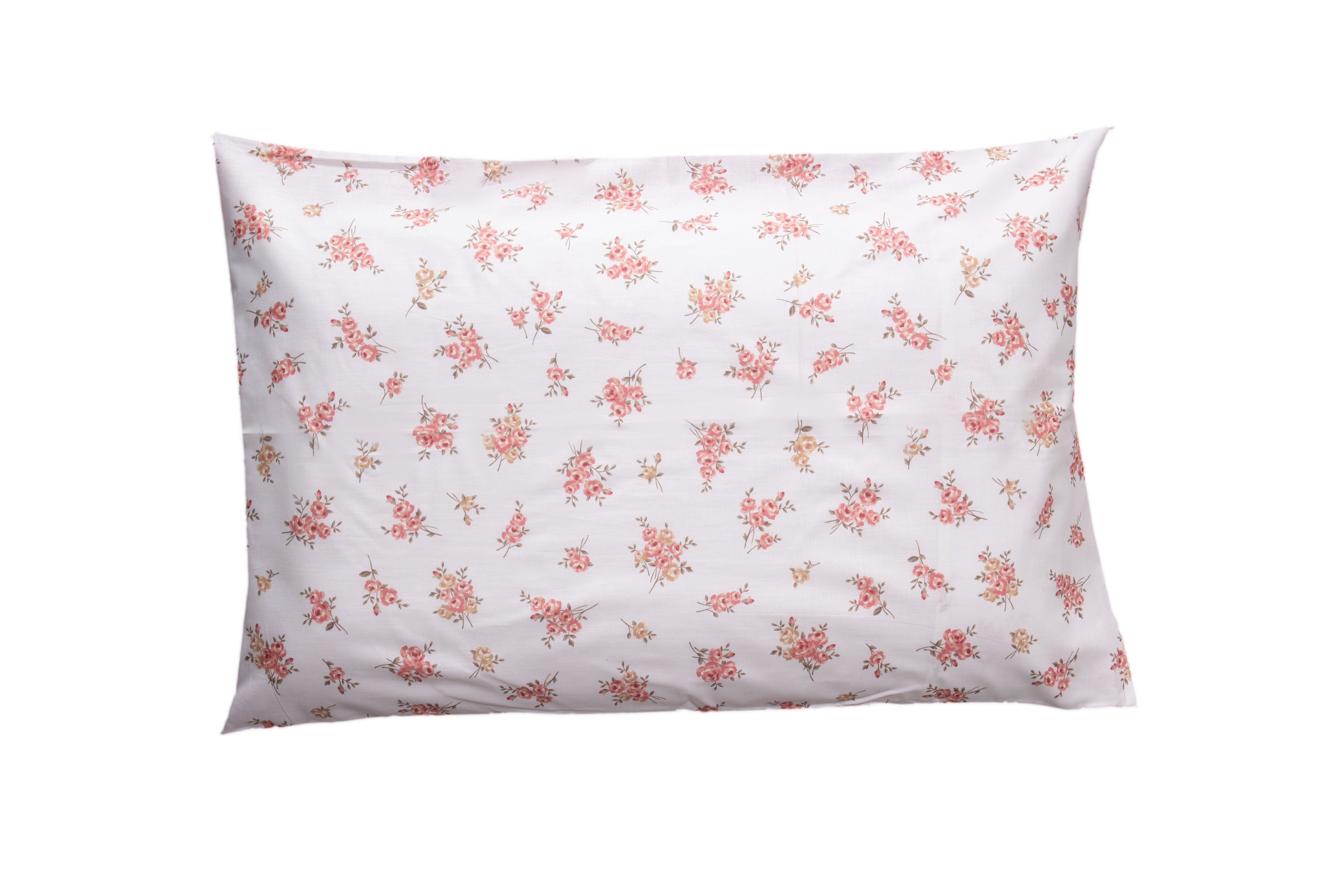 Set 2 federe coppia di federe bifaccia doubleface stampa digitale 100% cotone Made in Italy FIORELLINI/ROSA ANTICO