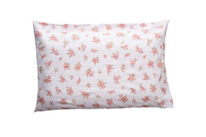 Set 2 federe coppia di federe bifaccia doubleface stampa digitale 100% cotone Made in Italy FIORELLINI/ROSA ANTICO
