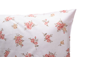 Set 2 federe coppia di federe bifaccia doubleface stampa digitale 100% cotone Made in Italy FIORELLINI/ROSA ANTICO