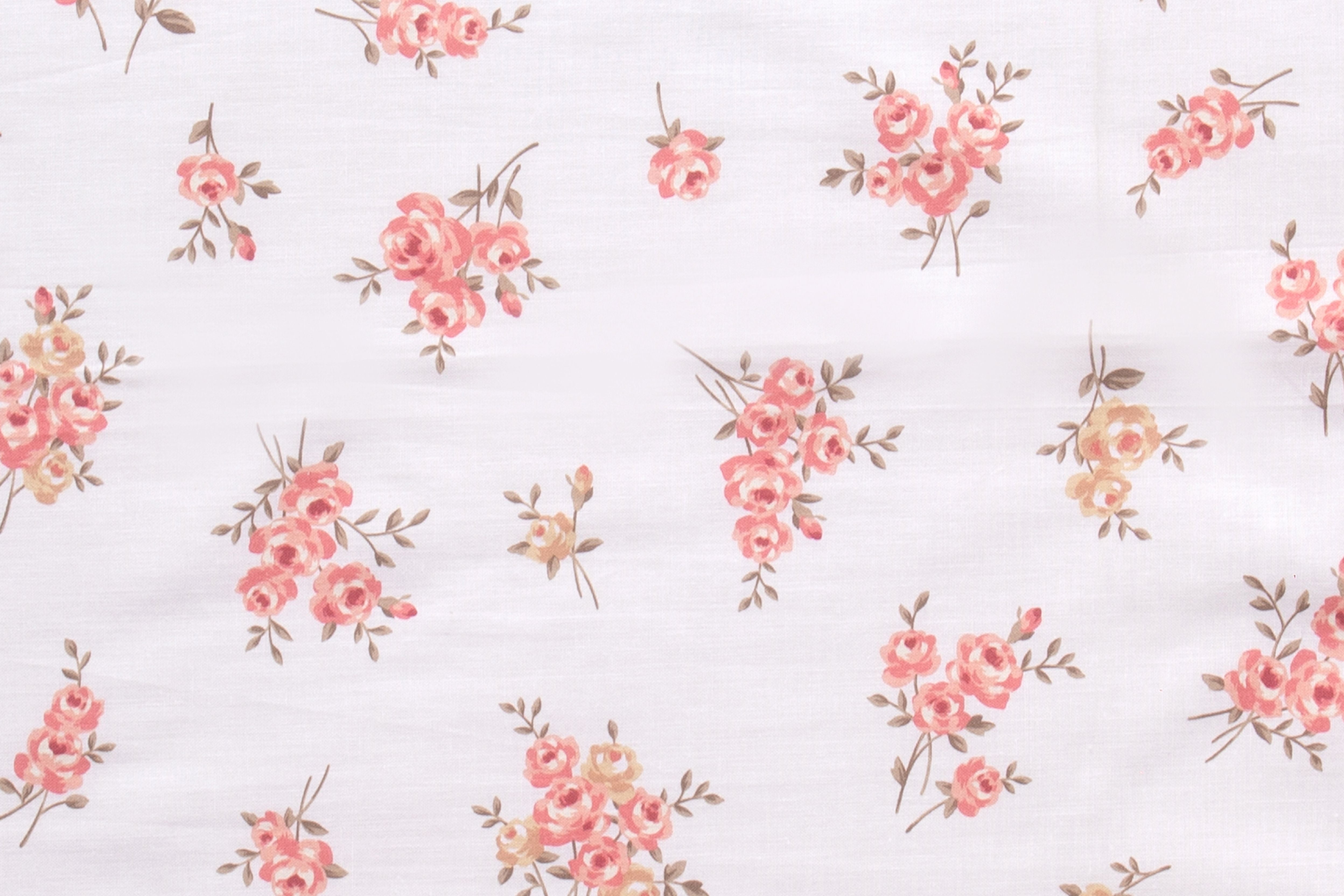 Set 2 federe coppia di federe bifaccia doubleface stampa digitale 100% cotone Made in Italy FIORELLINI/ROSA ANTICO