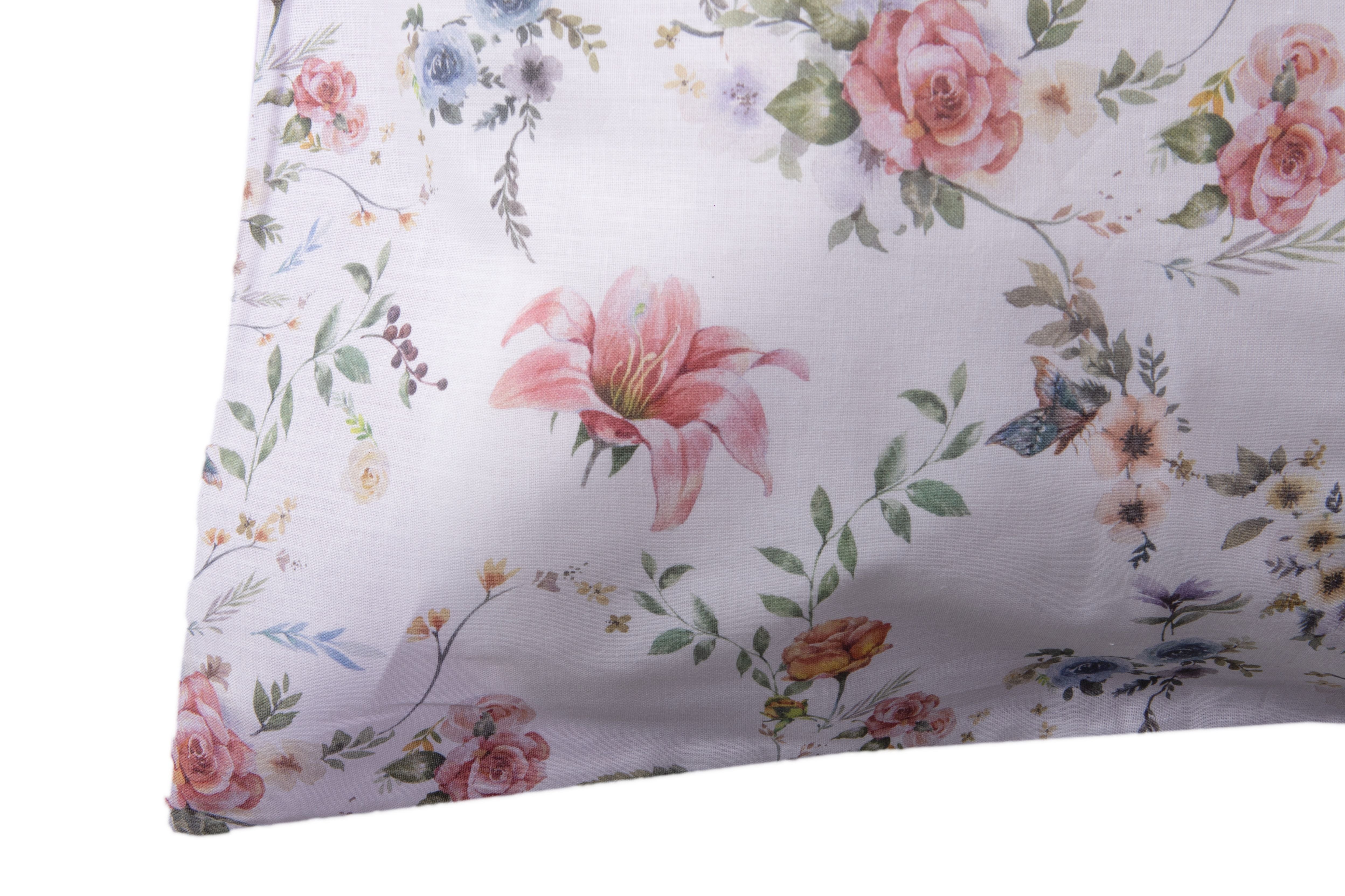 Set 2 federe coppia di federe bifaccia doubleface stampa digitale 100% cotone Made in Italy SOTTOBOSCO/LILLA