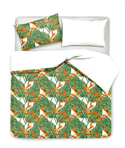 Set Copripiumino federe bifaccia Doubleface parure Copripiumino Stampa Digitale Cotone Made in Italy AFRICA/BIANCO