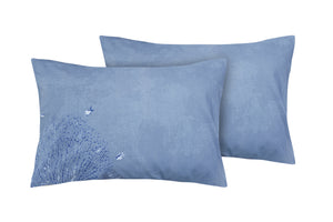 Set Copripiumino Federe Bifaccia Parure Copripiumino in Cotone Made in Italy Coralli 3 Pesci Mare D'inverno / Bianco