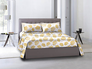 Completo letto lenzuola federe bifaccia double face stampa digitale in cotone made in italy  CORALLI TRE PESCI BIANCO/BIANCO