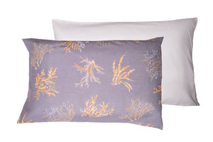 2 federe coppia di federe bifaccia doubleface stampa digitale 100% cotone Made in Italy OCEANO GRIGIO / BIANCO