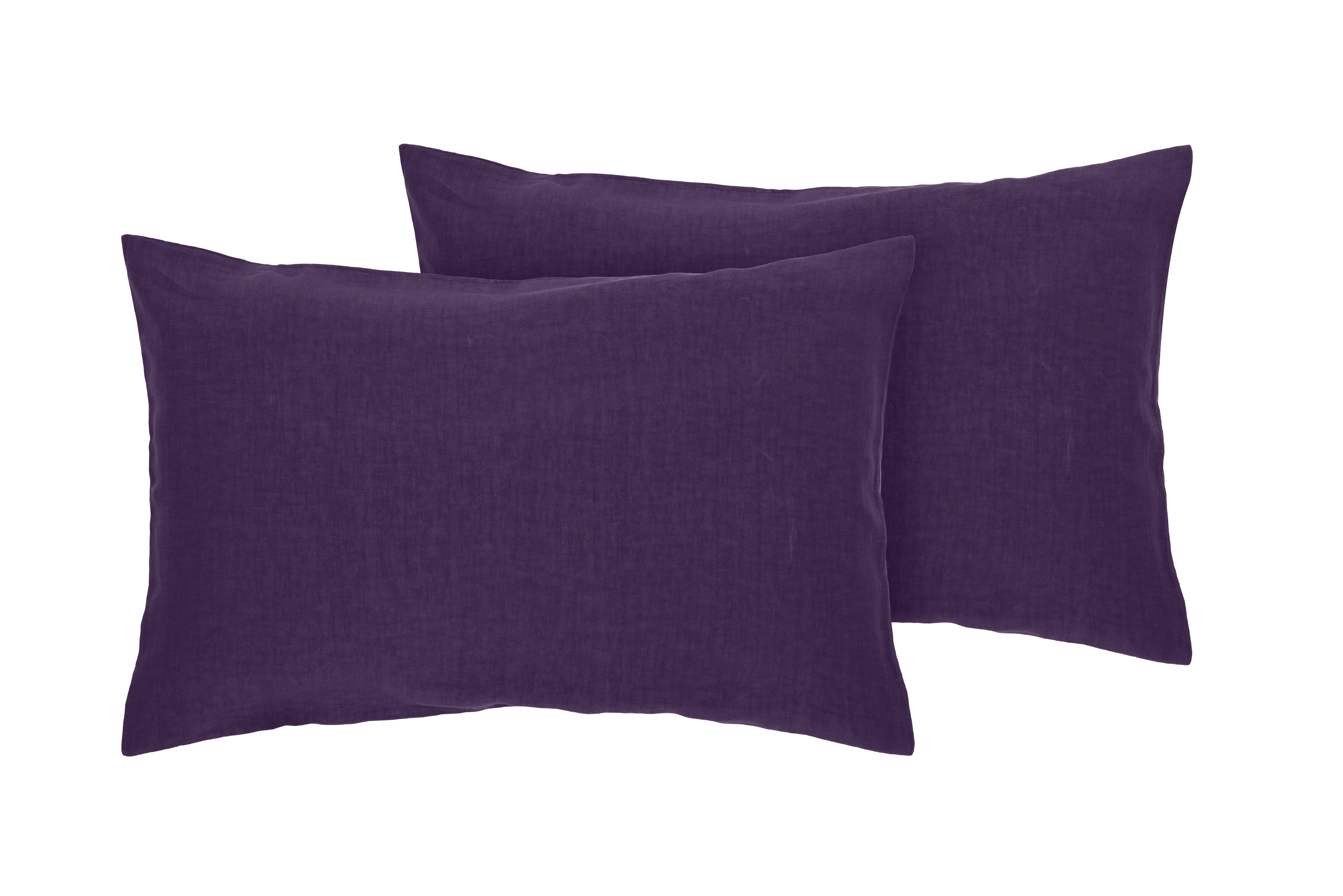 Parure copripiumino in puro lino stone washed Viola