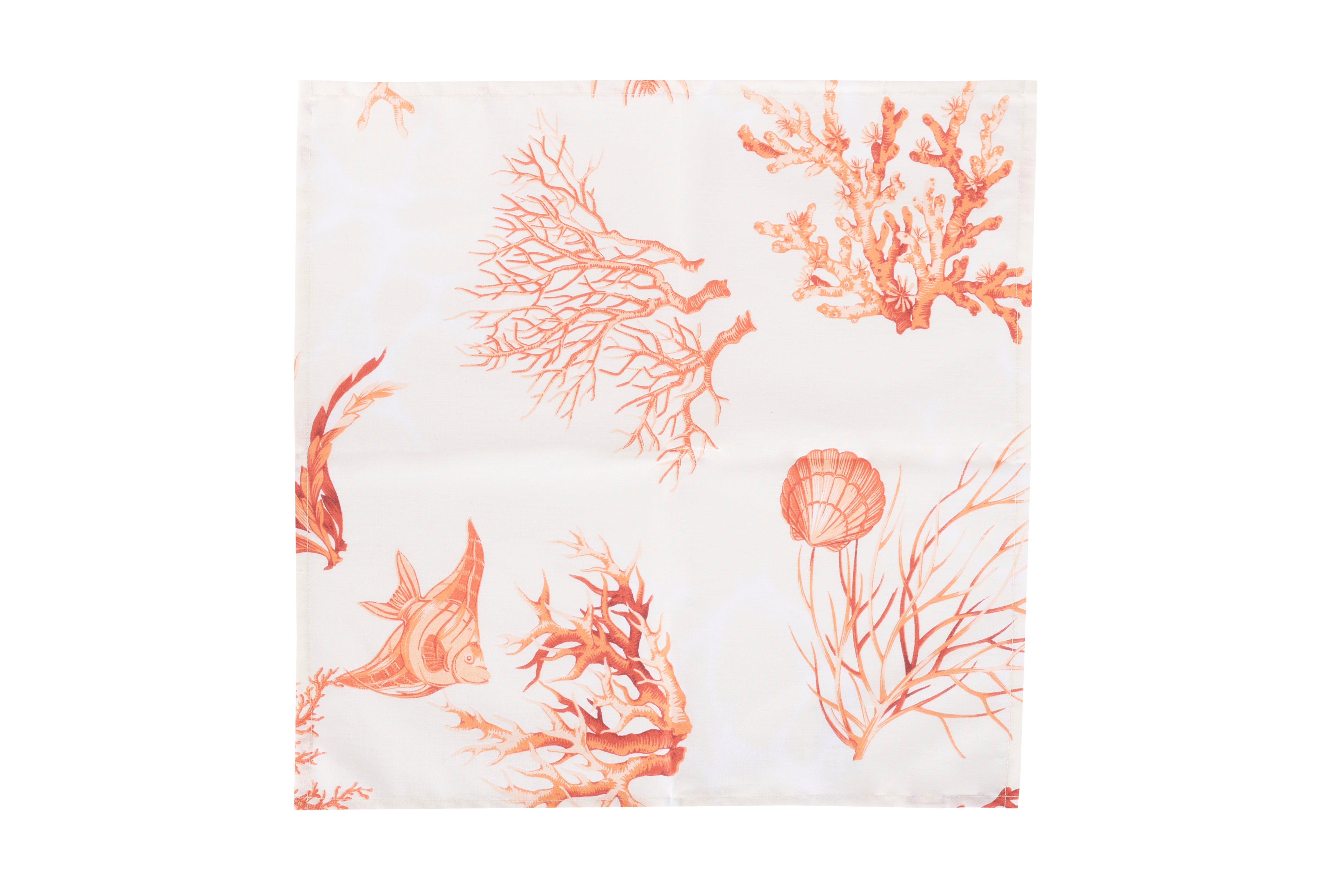 Set di 6 tovaglioli da tavola in stoffa 45 x 45 CM 100% cotone stampa digitale dai colori vivi ed intensi lavabili in lavatrice made in Italy CORALLI ROSSO