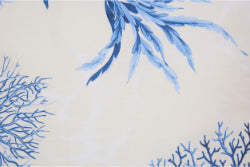 Completo letto lenzuola stampato Coralli Blu con bordo Tinta unita Bluette cotone made in Italy CORALLI BLU / BLUETTE