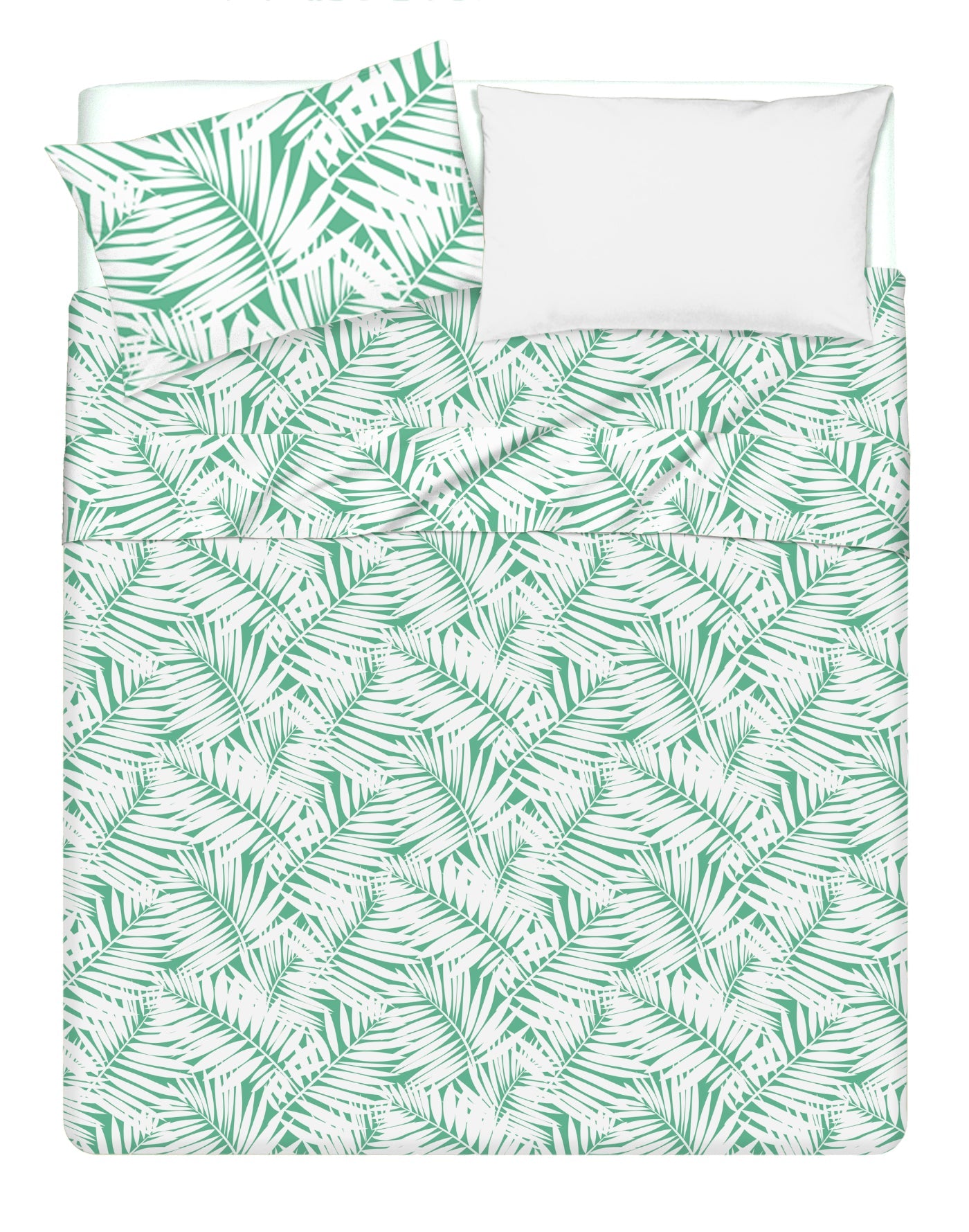 Completo letto lenzuola federe bifaccia double face stampa digitale in cotone made in italy  FELCI/BIANCO
